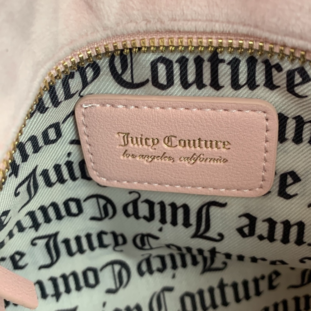 Juicy Couture Blush Pink Diamond Extra Spender Tote Heart Charm Cross strap NEW - Picture 10 of 16
